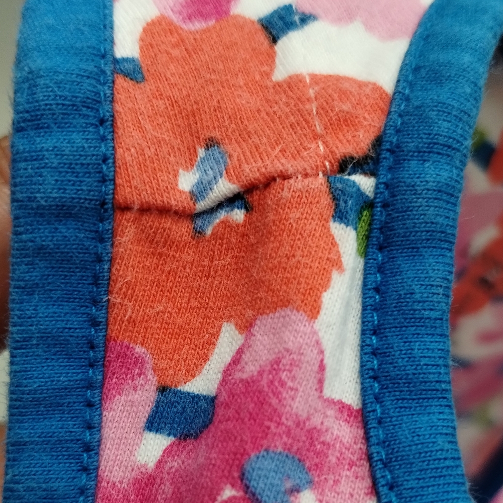 Lands' End floral Flower Sleeveless Multicolor Cotton Tank Dress Small 7-8 Girl - Picture 8 of 10